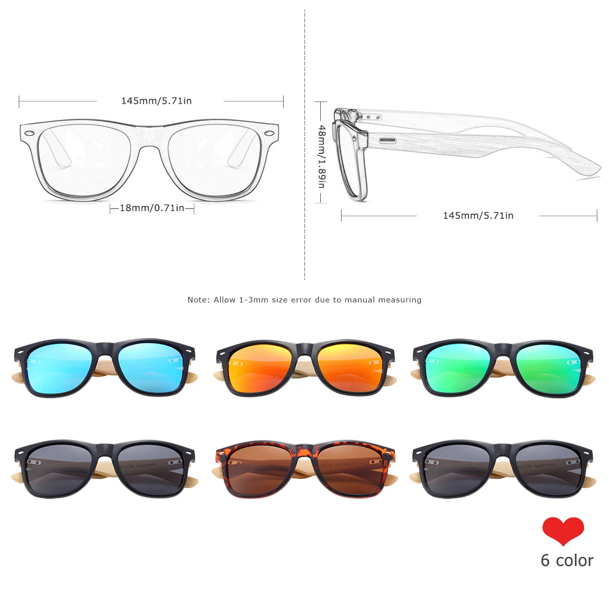 BARCUR Bamboo Wood Sunglasses