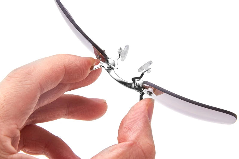 Clip On Nose Glasses _ Matrix Morpheus Movie Rimless Sunglasses