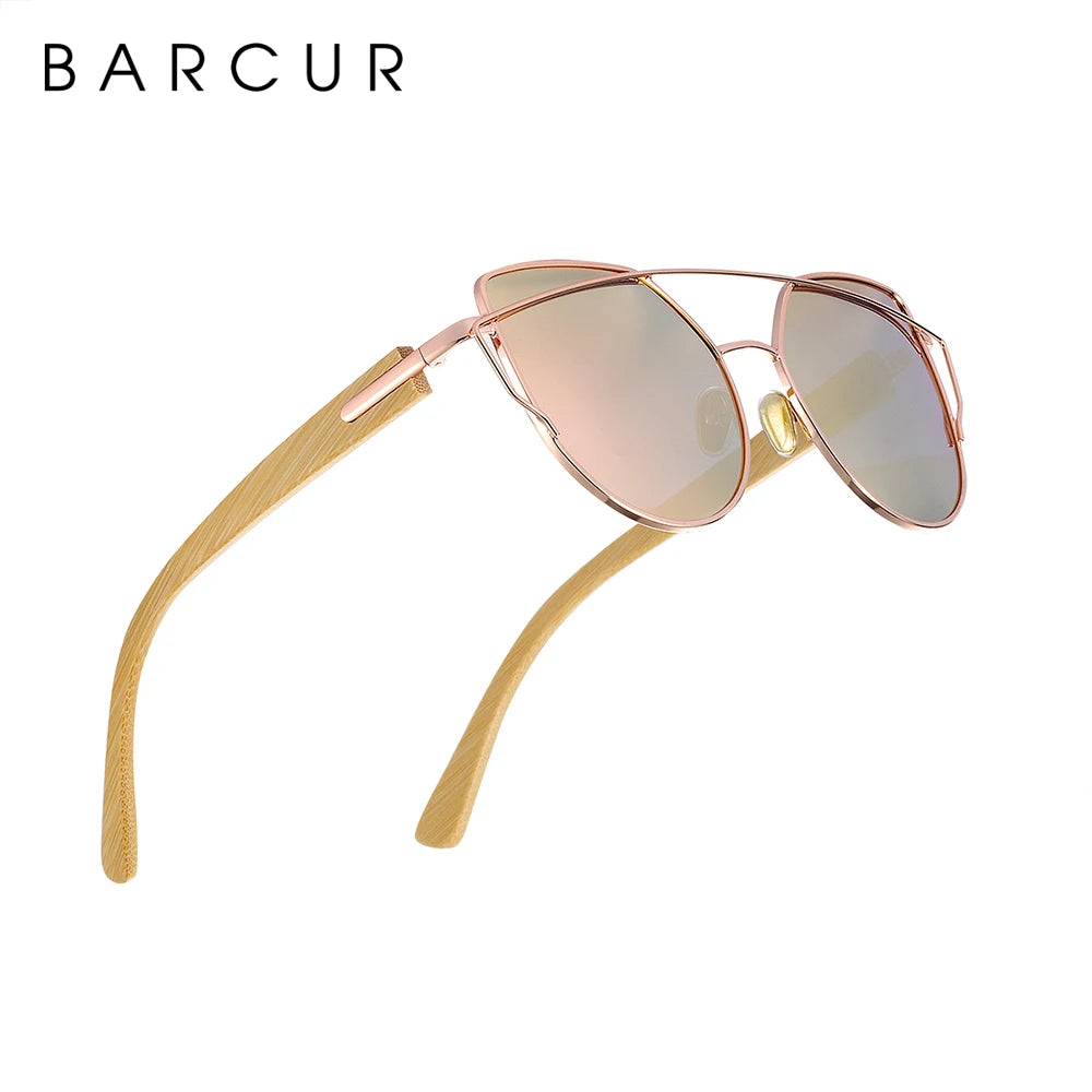 Handmade Bamboo Cat Eye Wood Sunglasses _ With Free Box