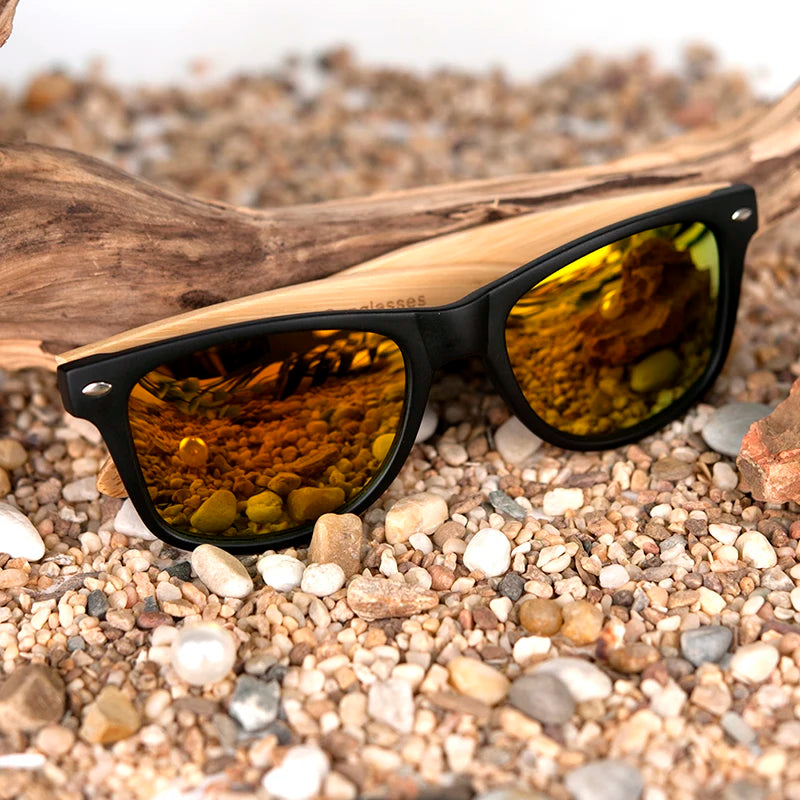 Vintage Wood Sunglasses Retro Polarized