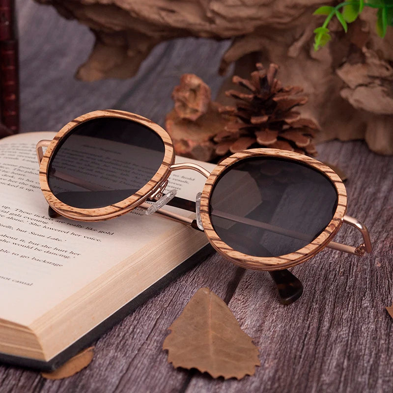 BOBO BIRD Polarized Wood Retro Sunglasses _ with retail box