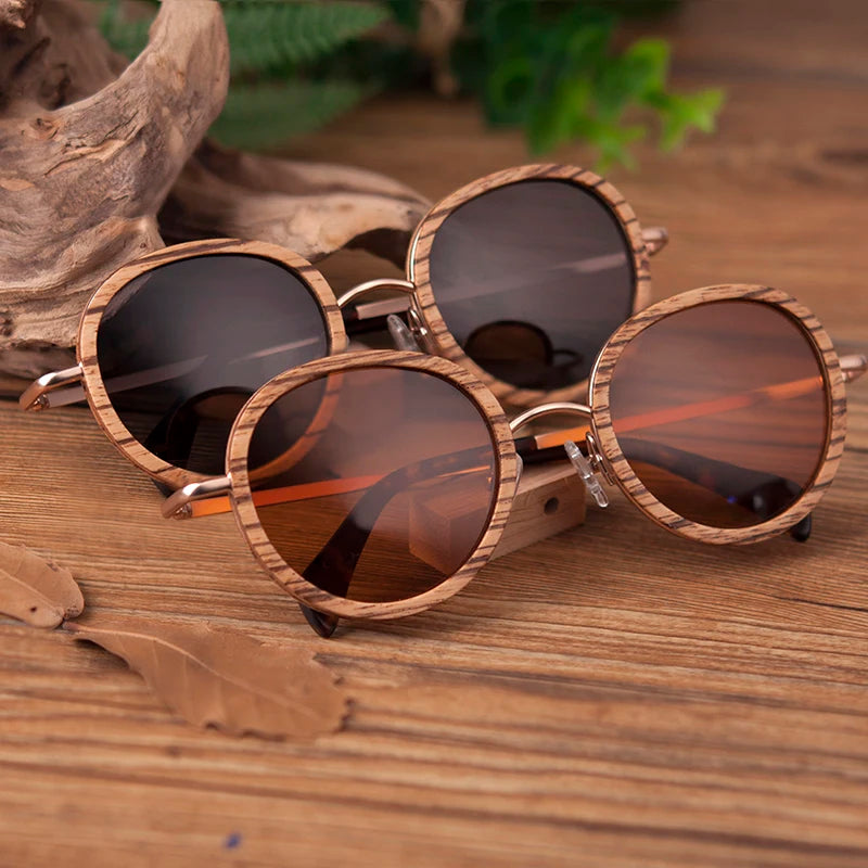 BOBO BIRD Polarized Wood Retro Sunglasses _ with retail box