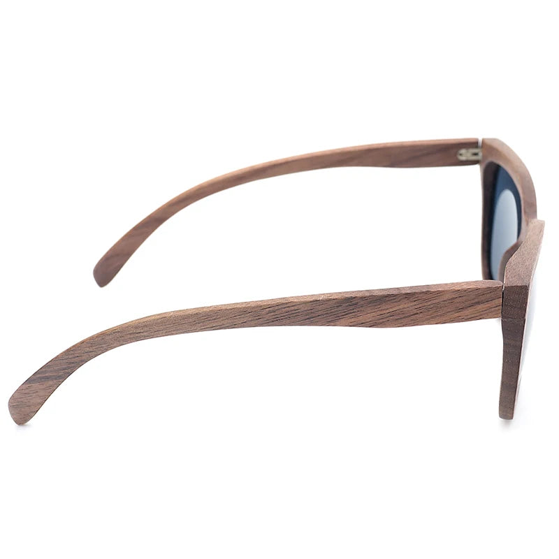 BOBO BIRD Retro Black Walnut Wood Sunglasses _ with Wooden Box