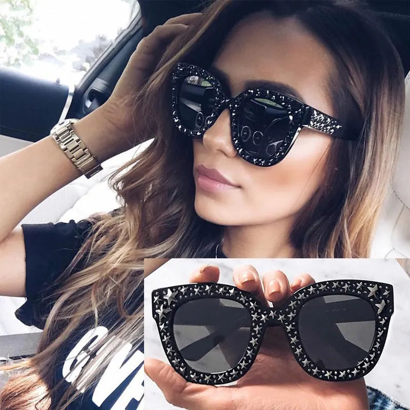 Stars Sunglasses Designer Cat Eye