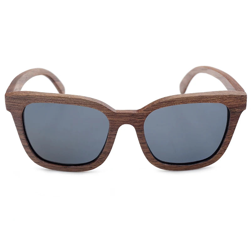BOBO BIRD Retro Black Walnut Wood Sunglasses _ with Wooden Box
