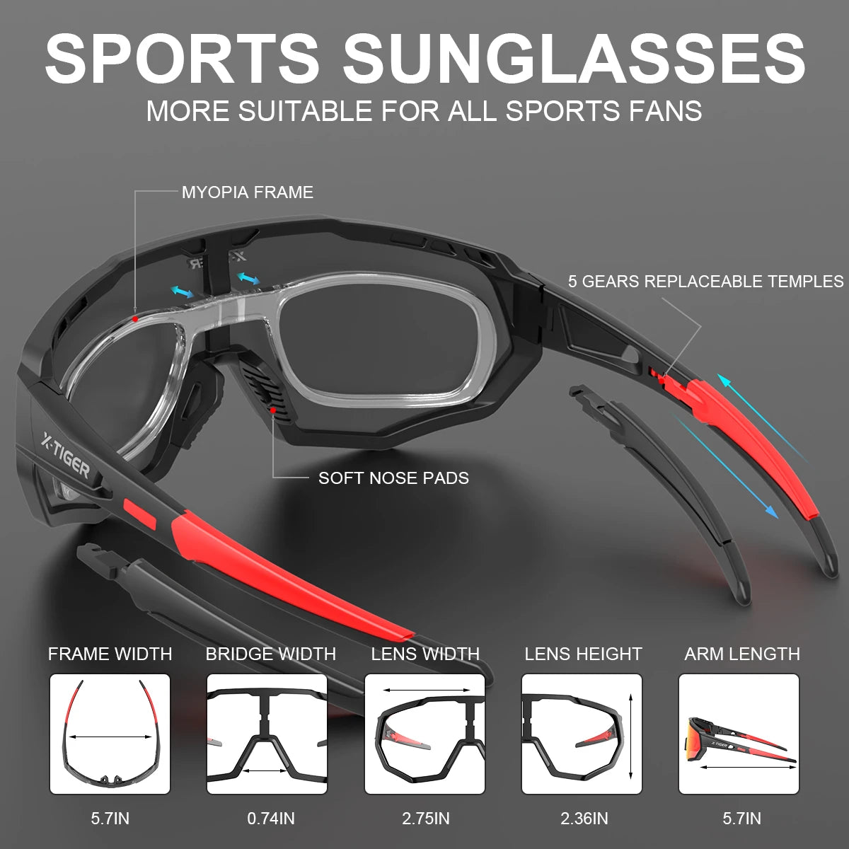 X-TIGER Polarized Cycling Glasses