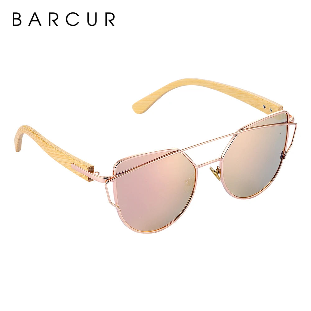 Handmade Bamboo Cat Eye Wood Sunglasses _ With Free Box
