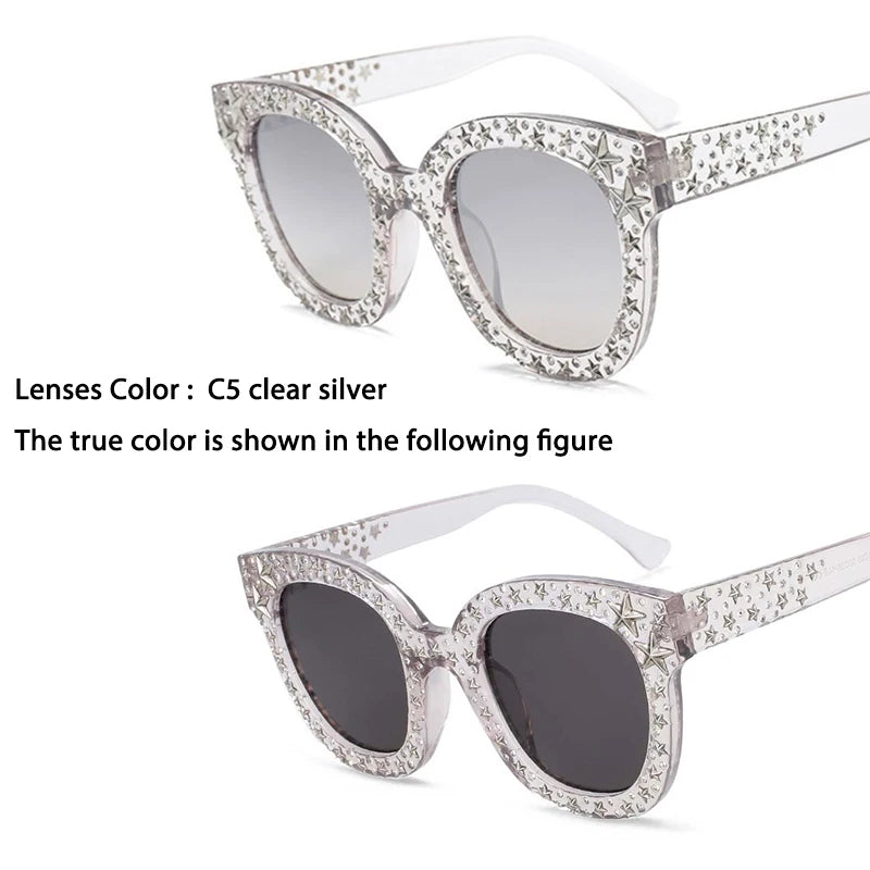 Stars Sunglasses Designer Cat Eye