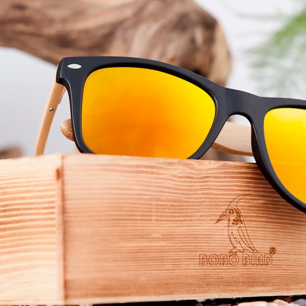 Vintage Wood Sunglasses Retro Polarized
