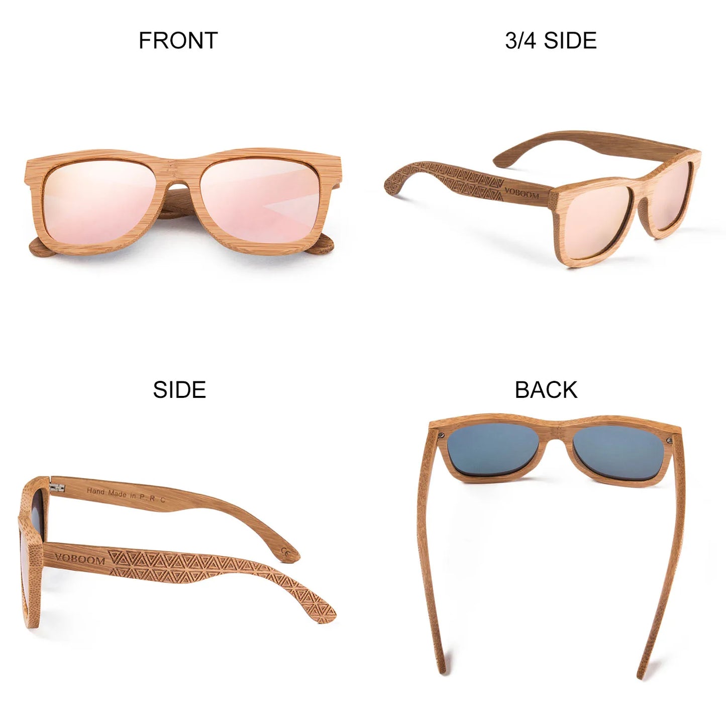 VOBOOM Bamboo Mirror Sun Glasses _ Handmade