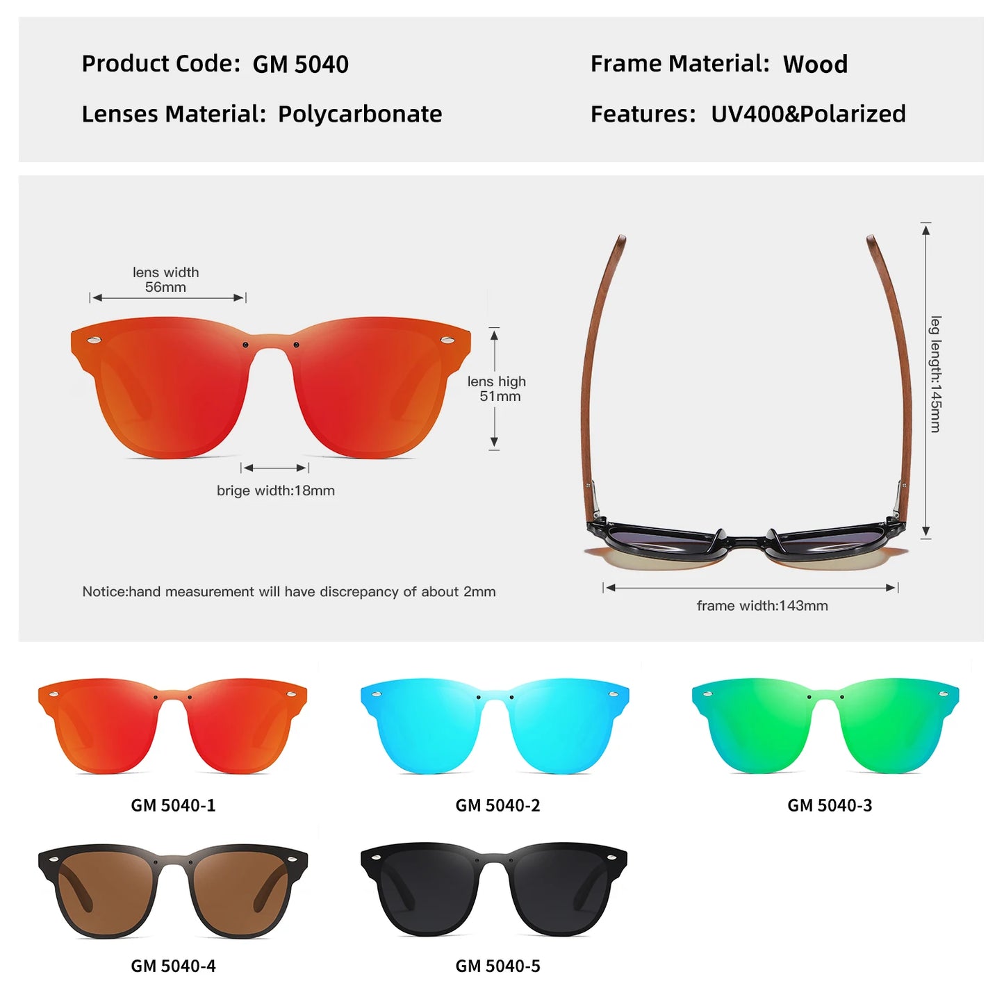 Polarized Retro Vintage Wood Bamboo Sunglasses