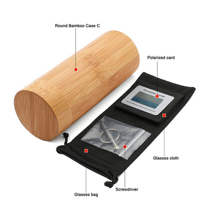Polarized Retro Zebra Wood  Sunglasses