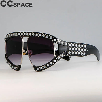 Pearl Frame Red Mirror Sunglasses Oversized UV400