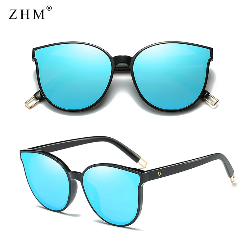 Color Luxury Flat Cat Eye Elegant Sunglasses
