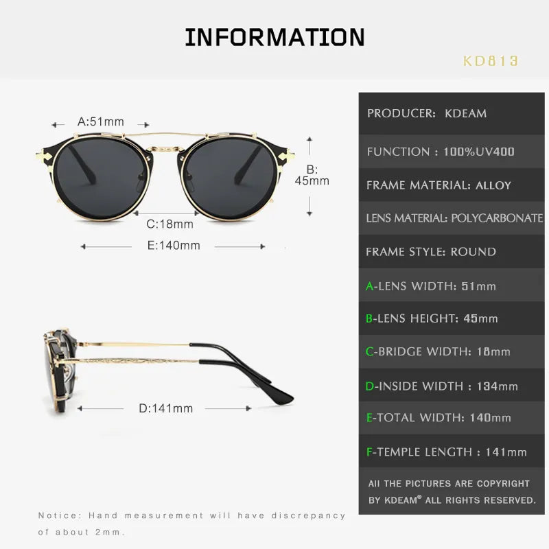 Steampunk Clip On Sunglasses _ With Box