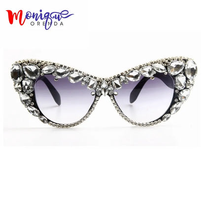 Oversize Pearl Cat Eye Sunglasses