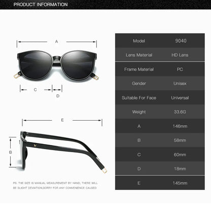 Color Luxury Flat Cat Eye Elegant Sunglasses