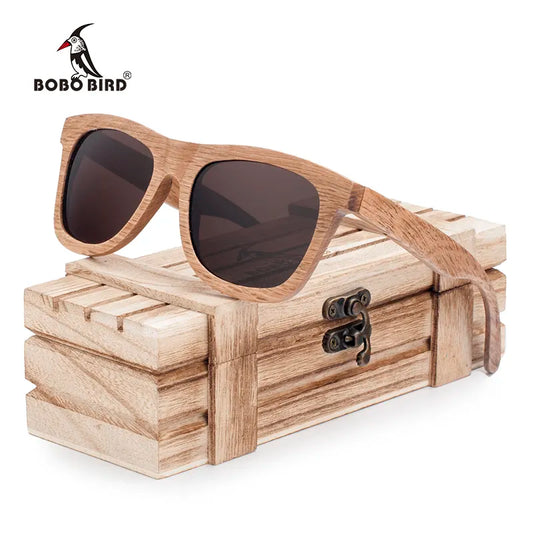 BOBO BIRD Polarized Mirror Handmade Wooden Sunglasses _with free wood gift box