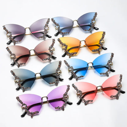 Diamond Fashion Butterfly Sunglasses _ Overszied